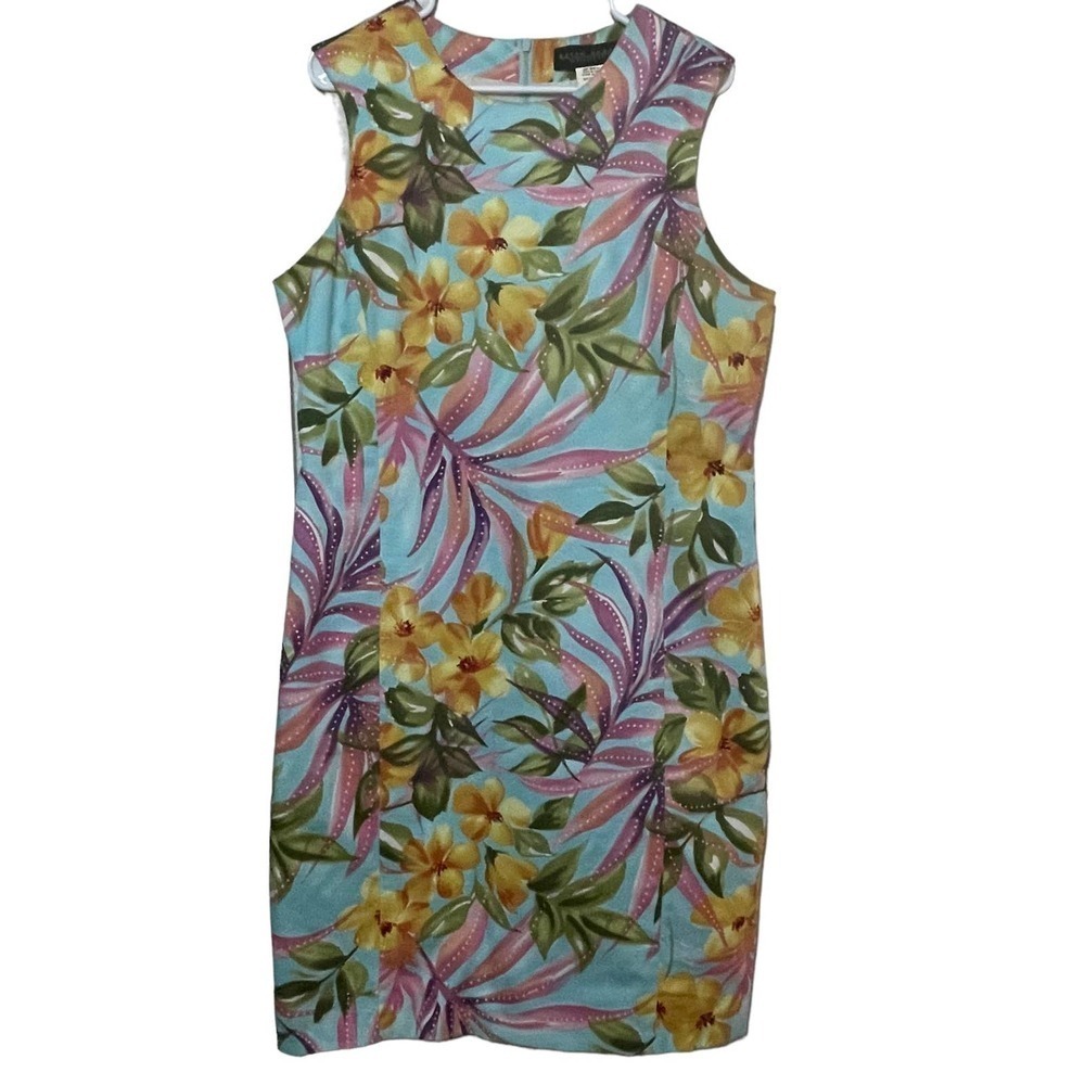 Harve Benard Floral Cotton Blend Sleeveless Dress